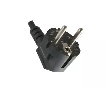Power cord Europe CEE 7/7 90° to C5 angled, 0,75mm², VDE, black, length 3,00m